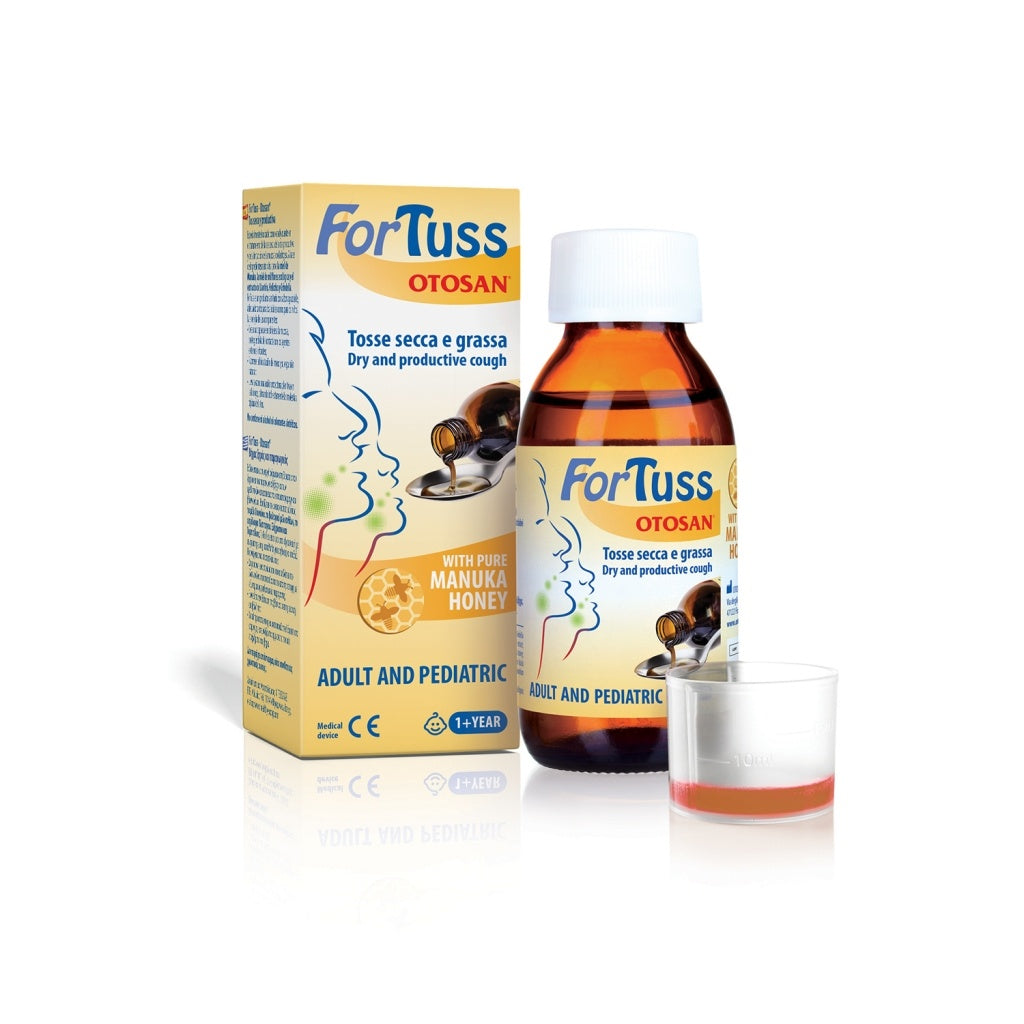 Otosan Fortuss Jarabe contra la tos para Adultos y Niños 180 g (a base de miel de Manuka)
