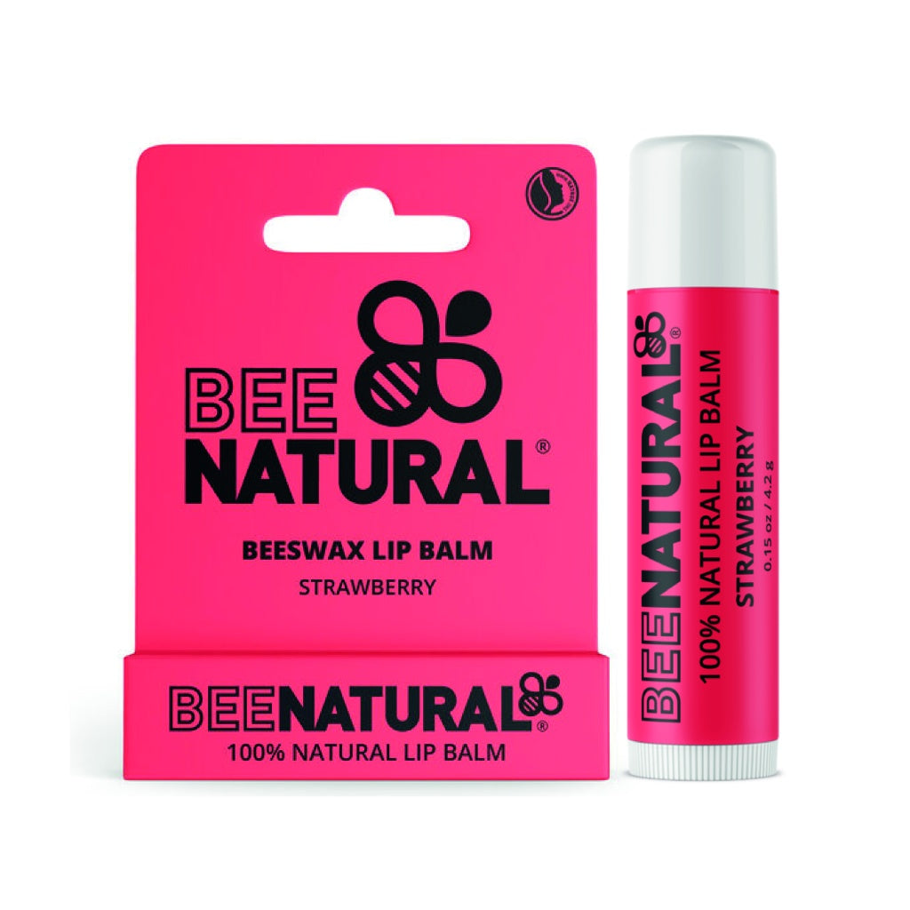 Bee Natural Bálsamo Labial Cera de Abeja Sabor FRESA