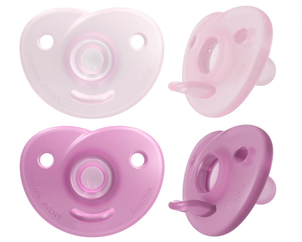 Philips Avent 2 chupetes Soothies 100% silicona 0-6 meses niña