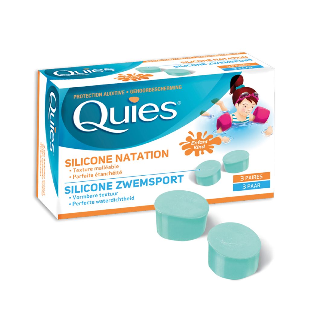 Quies Tapones SILICONA Natación INFANTIL 6 tapones