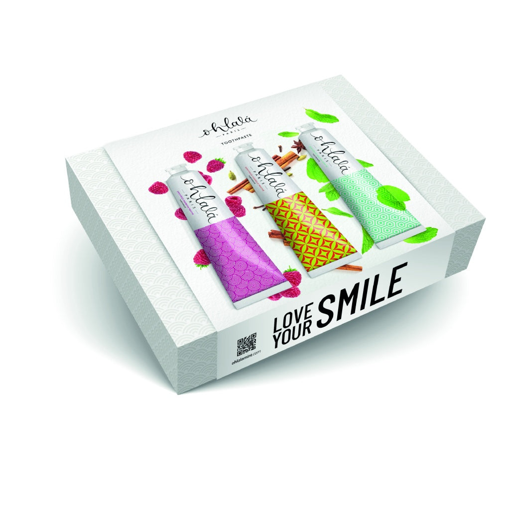 ESTUCHE Ohlala "Premium SET #1 x 3-100 ml" (Frambuesa, Canela& Menta Fresca)