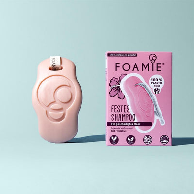 Foamie champu solido de hibisco para cabello dañado Solido Sin Plasticos Eco