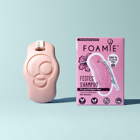 Foamie champu solido de hibisco para cabello dañado Solido Sin Plasticos Eco