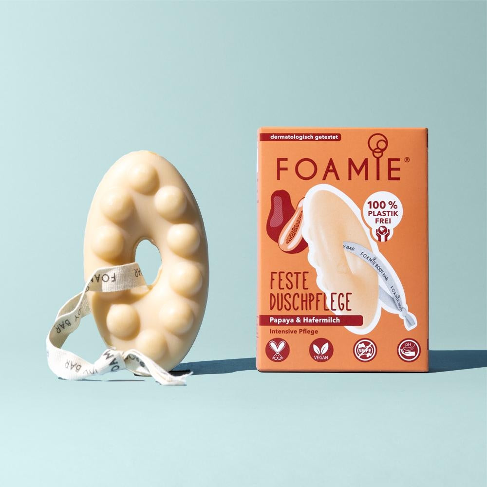 Foamie limpiador corporal solido de leche de avena y papaya Solido Sin Plasticos Eco