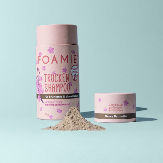 Foamie champu seco de frambuesa para cabello oscuros Solido Sin Plasticos Eco