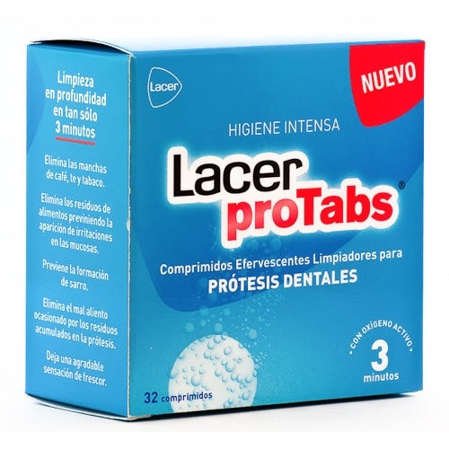 Lacer Pro tabs Limpieza Prótesis Dental 32 Comprimidos
