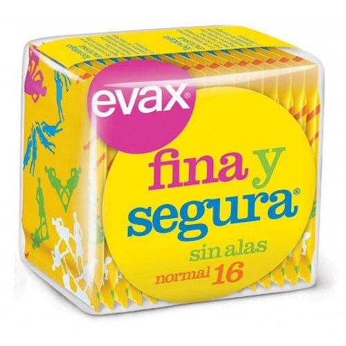 Compresas Evax Fina Y Segura Sin Alas Normal 12 unidades