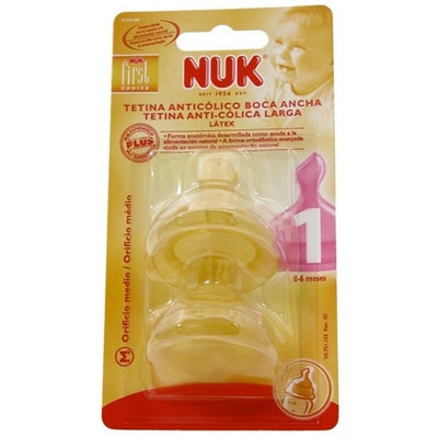 Tetina Nuk Ancha Fc+ 1M Látex Bi 2 Unidades