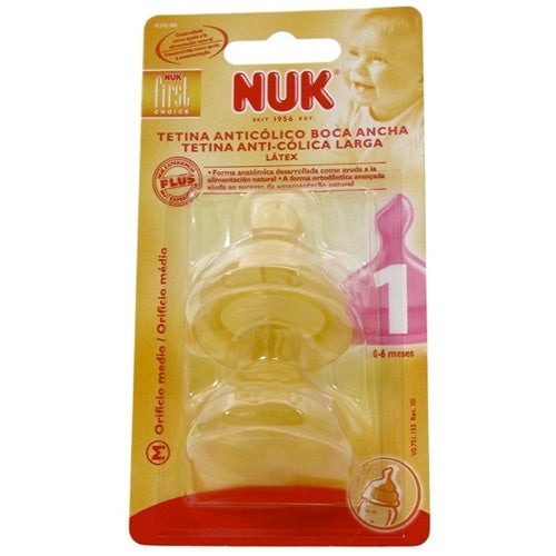 Tetina Nuk Ancha Fc+ 1M Látex Bi 2 Unidades