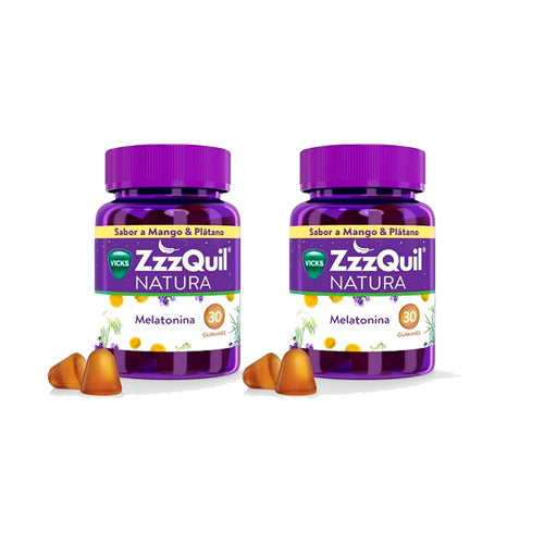 VICKS ZZZQuil DUPLO Melatonina Mango & Platano 30 Gummies