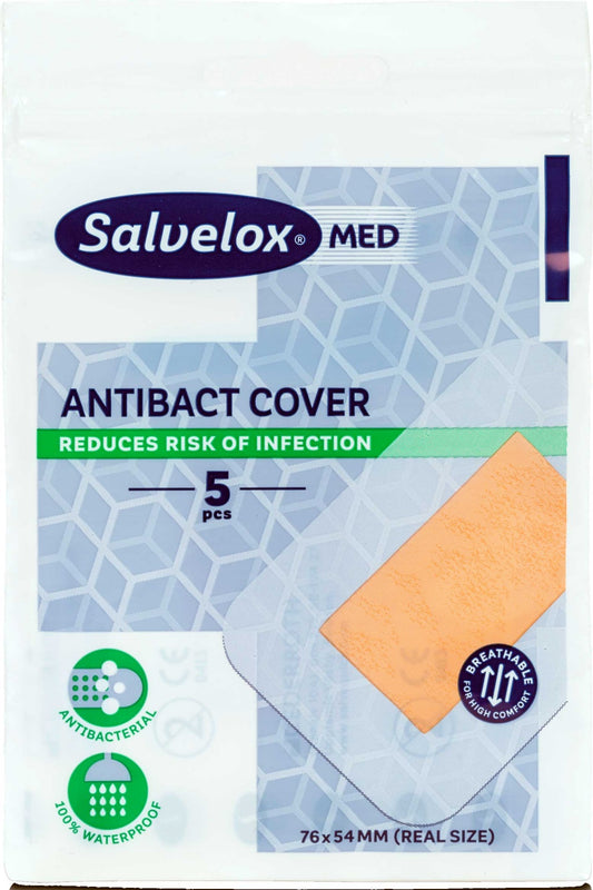 Salvelox MED Antibact Cover 76x54mm 5 Unidades