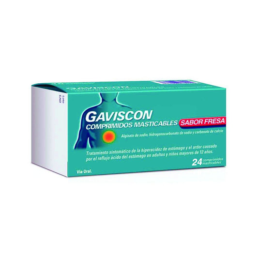 Gaviscon fresa 24 comprimidos masticables fresa
