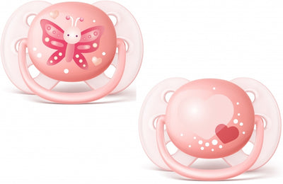 Philips Avent chupete ultrasoft decorado niña 0-6M 2 unidades