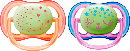 Philips Avent chupetes Ultra Air nocturno 0 a 6 meses niña 2 uds