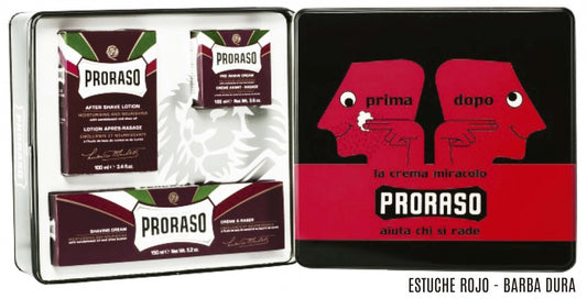 Proraso pack lata regalo negra roja barba dura