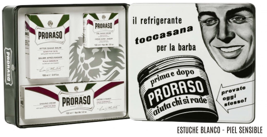 Proraso pack lata regalo blanca y negra piel sensible