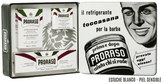 Proraso pack lata regalo blanca y negra piel sensible