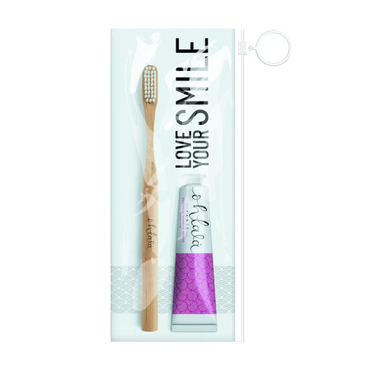 Mini Kit Viaje "Frambuesa" (Ohlala Frambuesa Menta 15 ml + Mini Cepillo Bamboo)