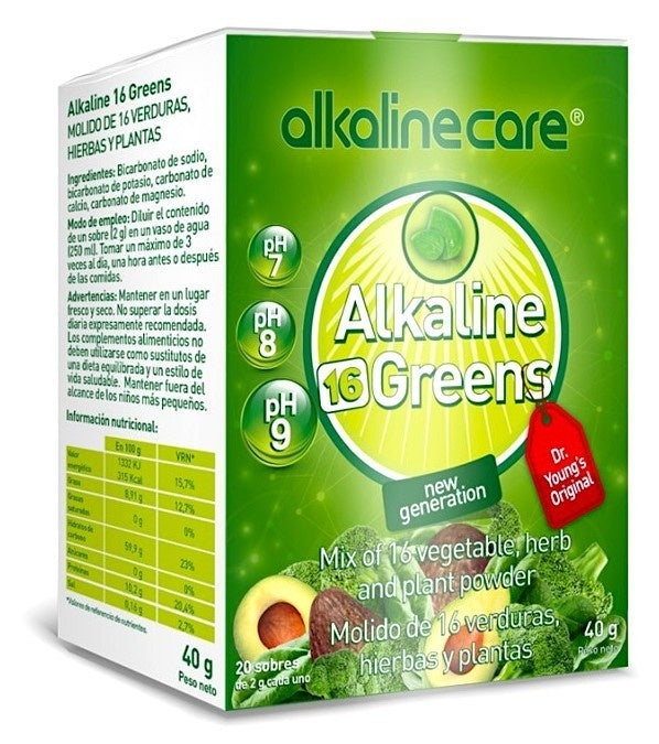 PH Greens 16 Superalimento Alkaline Care 20 Sobres