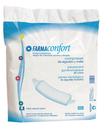 Farmaconfort 20 compresas algodón y malla