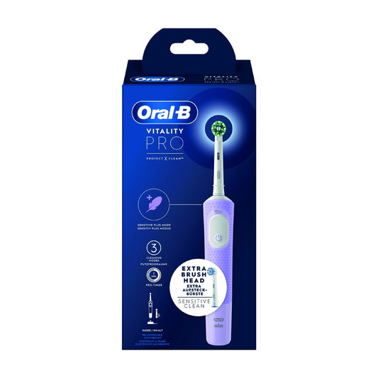 Oral-B Vitality Pro Cepillo Eléctrico Morado, 2 Cabezales De Recambio