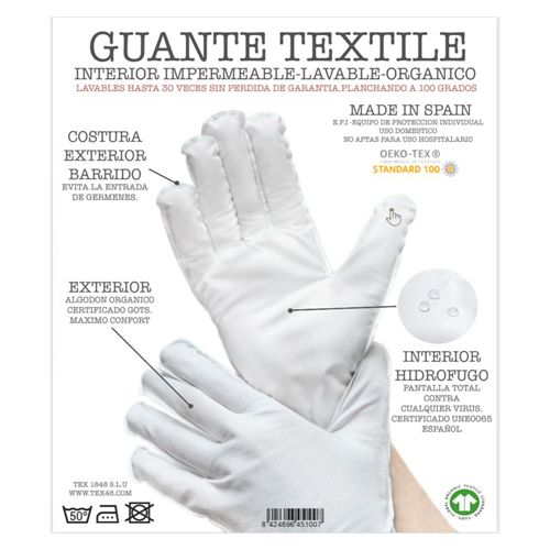Guante de tela tratada protector Talla M (1 par)