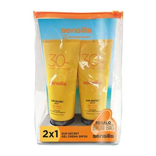 Sensilis Sun Secret Pack Corporal 2X1 Gel Cream SPF 30  200 ml Bikini Bag de REGALO