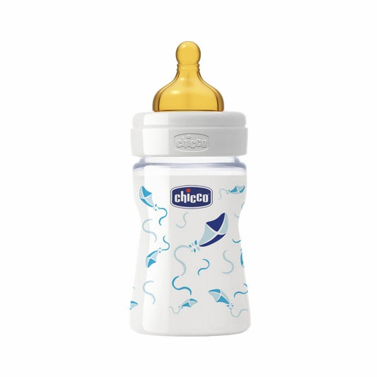 Biberón Chicco Vidrio Azul Caucho 150 Ml