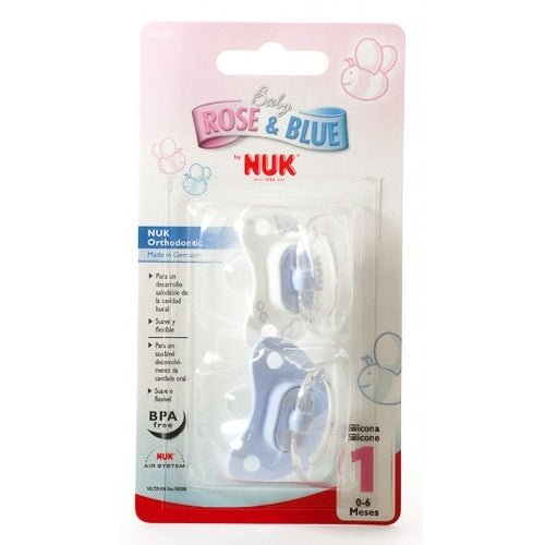 Chupete Nukete T1 Silicona Blue 2 Unidades