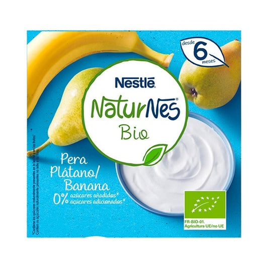 Nestlé Naturnes Bio Plátano Pera 4 X 90 G