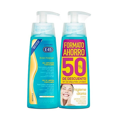 E45 Lutsine Bactopur Gel Limpiador Purificante DUPLO 200ml - 2u 50%dto