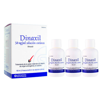 Dinaxil 50 Mg/Ml Solucion Cutanea 3 Frascos 60 Ml