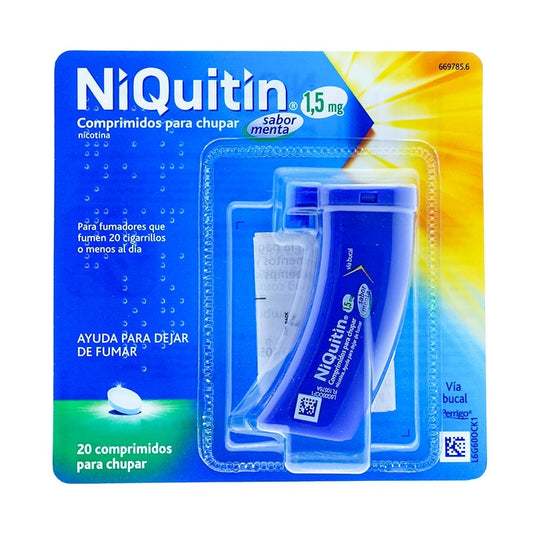 NIQUITIN 1,5 mg 20 COMPRIMIDOS PARA CHUPAR (SABOR MENTA)