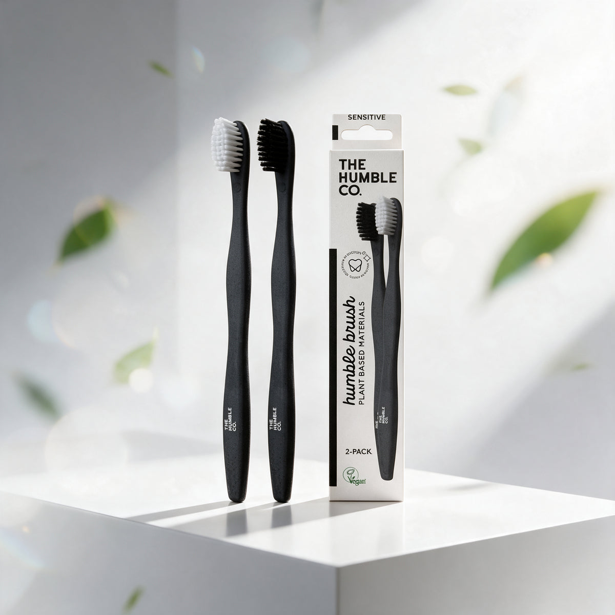The Humble Cepillo dientes base Plantas negro y blanco pack 2 uds