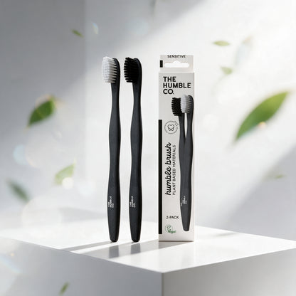 The Humble Cepillo dientes base Plantas negro y blanco pack 2 uds