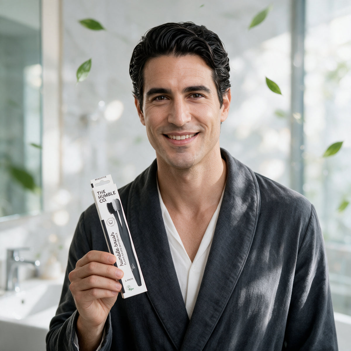 The Humble Cepillo dientes base Plantas negro y blanco pack 2 uds