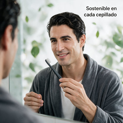 The Humble Cepillo dientes base Plantas negro y blanco pack 2 uds