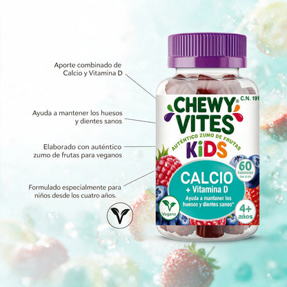 Chewy Vites kids Calcio y Vitamina D 60 unidades