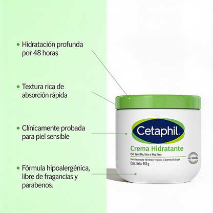 Cetaphil Crema Hidratante 453 g PROMO VERANO 2026
