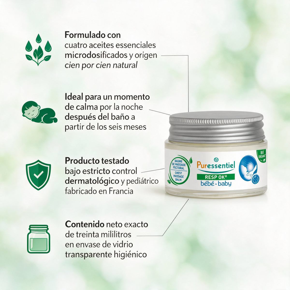 Puressentiel Bálsamo de masaje pectoral Bebé Resp´OK - 30 ml