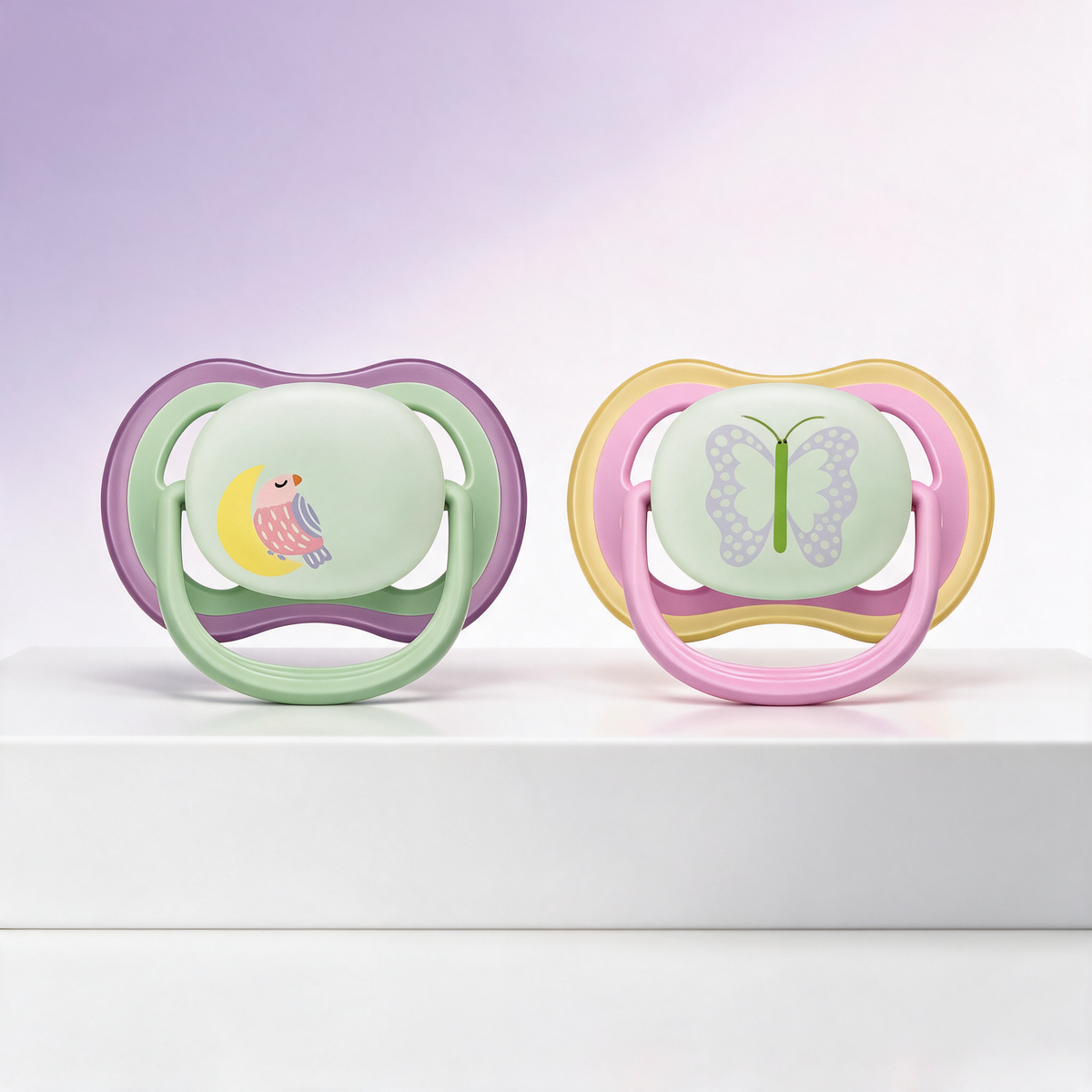 Philips Avent 2 Chupetes UltraAir Nocturno 6-18m niña