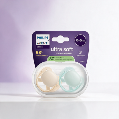 Philips Avent 2 Chupetes UltraSoft 0-6m neutral