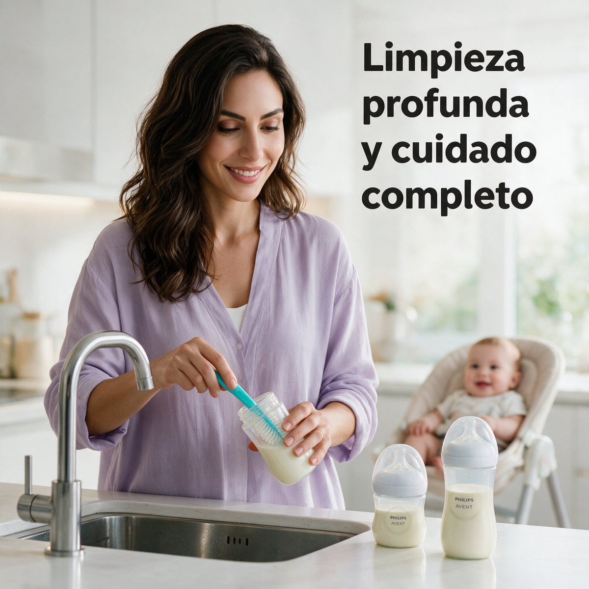 Philips Avent Pack Natural Response 3 biberones + 1 cepillo limpieza