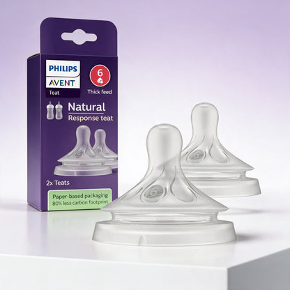 Philips Avent 2 Tetinas Natural Response liquídos espesos, 6m+