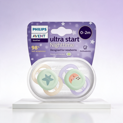 Philips Avent Chupetes Ultra Start 0-2m niña 2 uds - nocturno