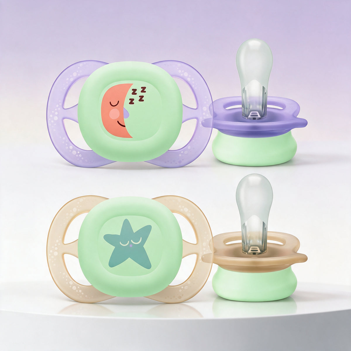 Philips Avent Chupetes Ultra Start 0-2m niña 2 uds - nocturno