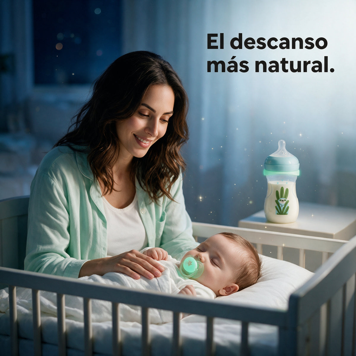 Philips Avent PACK Natural Response Nocturno (1biberón 260ml + 1 chupete ultra air nocturno 0-6m)